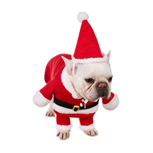 Impoosy Santa Claus Dog Costume Funny Pet Doll Clothes Cosplay Party Apparel - Picture 2 of 3